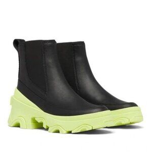 Sorel Brex Chelsea Boots Leather Ankle Booties Black Tippet Size 7.5 NEW